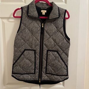 Tan and White Herringbone Vest